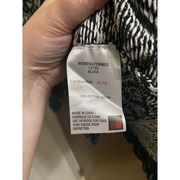 WOOLRICH Women's Black White Snowflake Geometric Knit High Neck Sweater XL Read - Picture 8 of 10